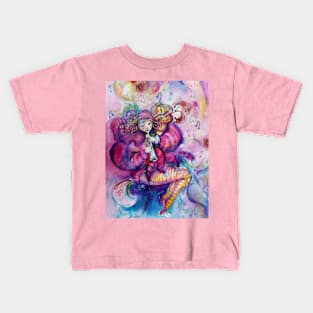 MUSICAL PINK CLOWN WITH OWL AND MUSIC NOTES Kids T-Shirt